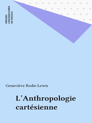 cover image of L'Anthropologie cartésienne